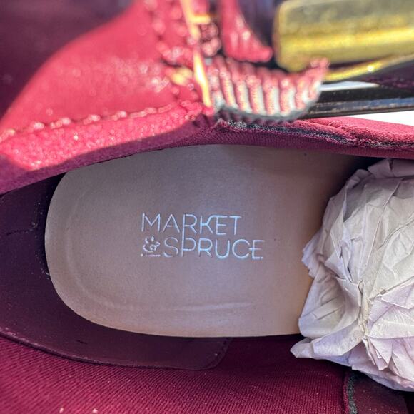 Market & Spruce Odeya Suede Wedge Bootie - Burgundy NEW Size 6.5 - Picture 9 of 9